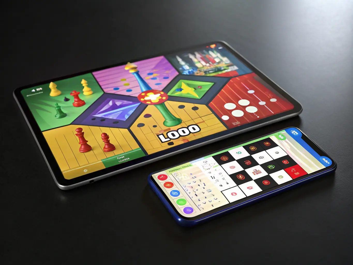 A collection of popular mobile games displayed on various smartphones, highlighting the accessibility and diversity of the mobile gaming market.